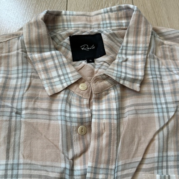 Rails Men’s Wyatt Plaid Button Down Shirt in Ebi Blues Size XL - Picture 3 of 11